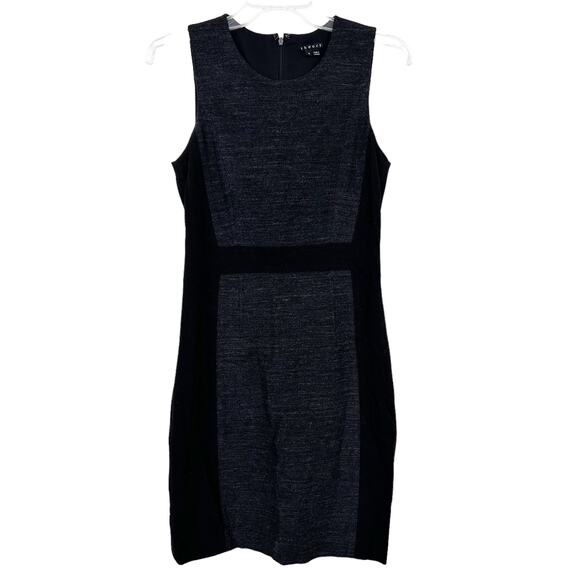 Theory Gray Black Sleeveless Sheath Dress Sz 4 - Picture 1 of 8